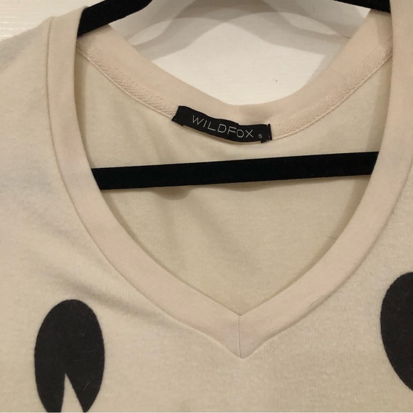 Wildfox Happy As A Vampire V Neck White Soft Baggy Beach Jumper - Picture 3 of 6